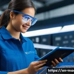 Home 22 항공기 공력 설계 - **Prompt:** A young, smiling female aircraft engineer in her late 20s, wearing safety glasses and a ...