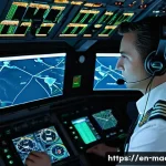Home 19 항공기 통신 시스템 - **Prompt: The Digital Nerve Center of Flight**
"A wide-angle, cinematic shot of a modern aircraf...