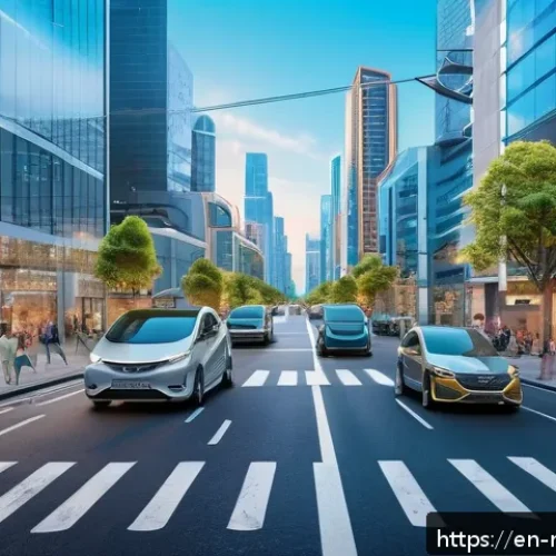 위성 항법 시스템  GNSS - A busy urban intersection in a modern smart city during daytime, featuring autonomous electric vehic...